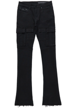 Sarg Black Cargo Stacked Flare Jean