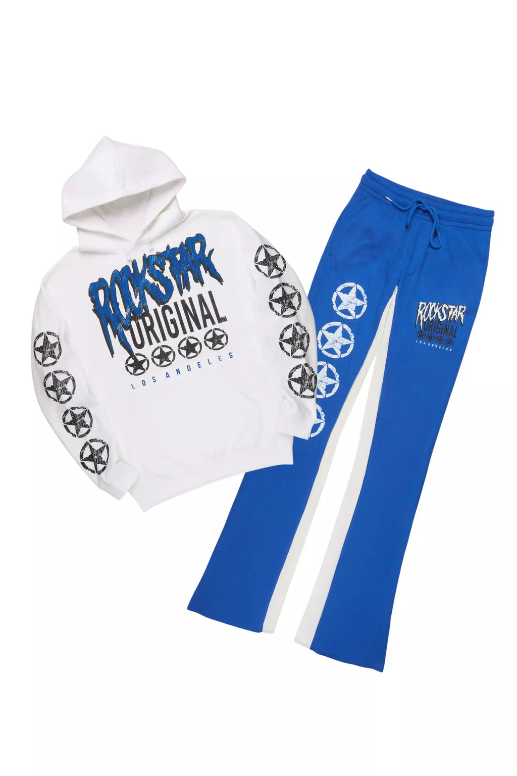 Wizzurd White/Royal Blue Hoodie Stacked Track Set