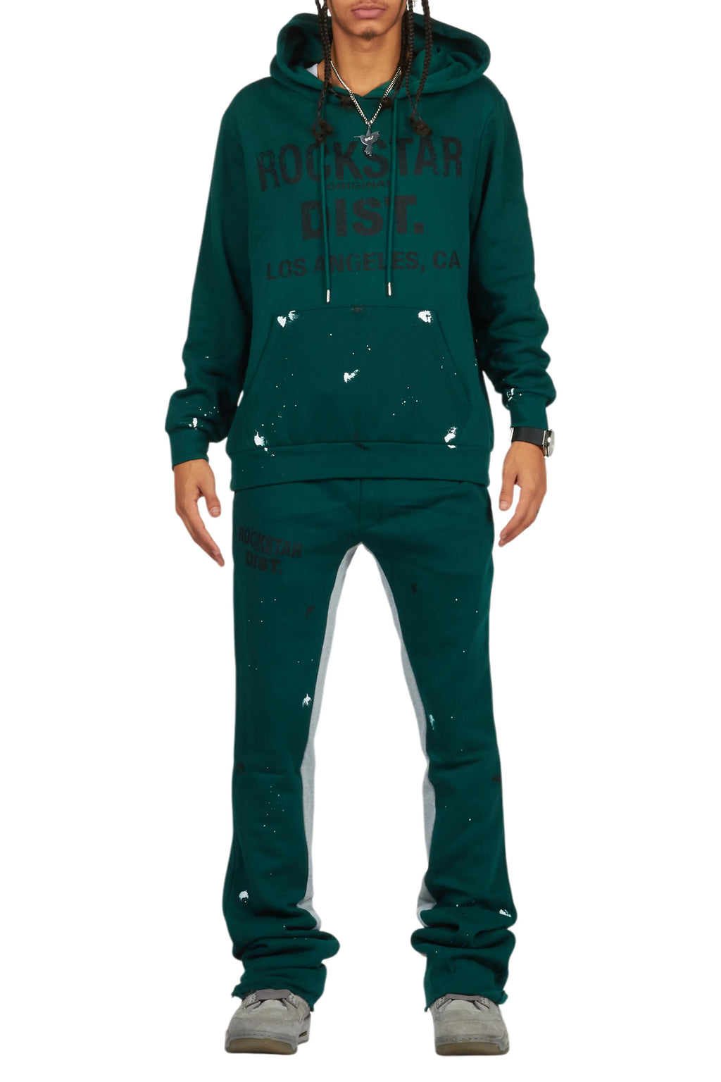 Scottie Green/Black Hoodie/Baggy Track Pant Set