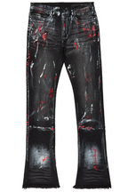 Mana Black Painter Stacked Flare Jean