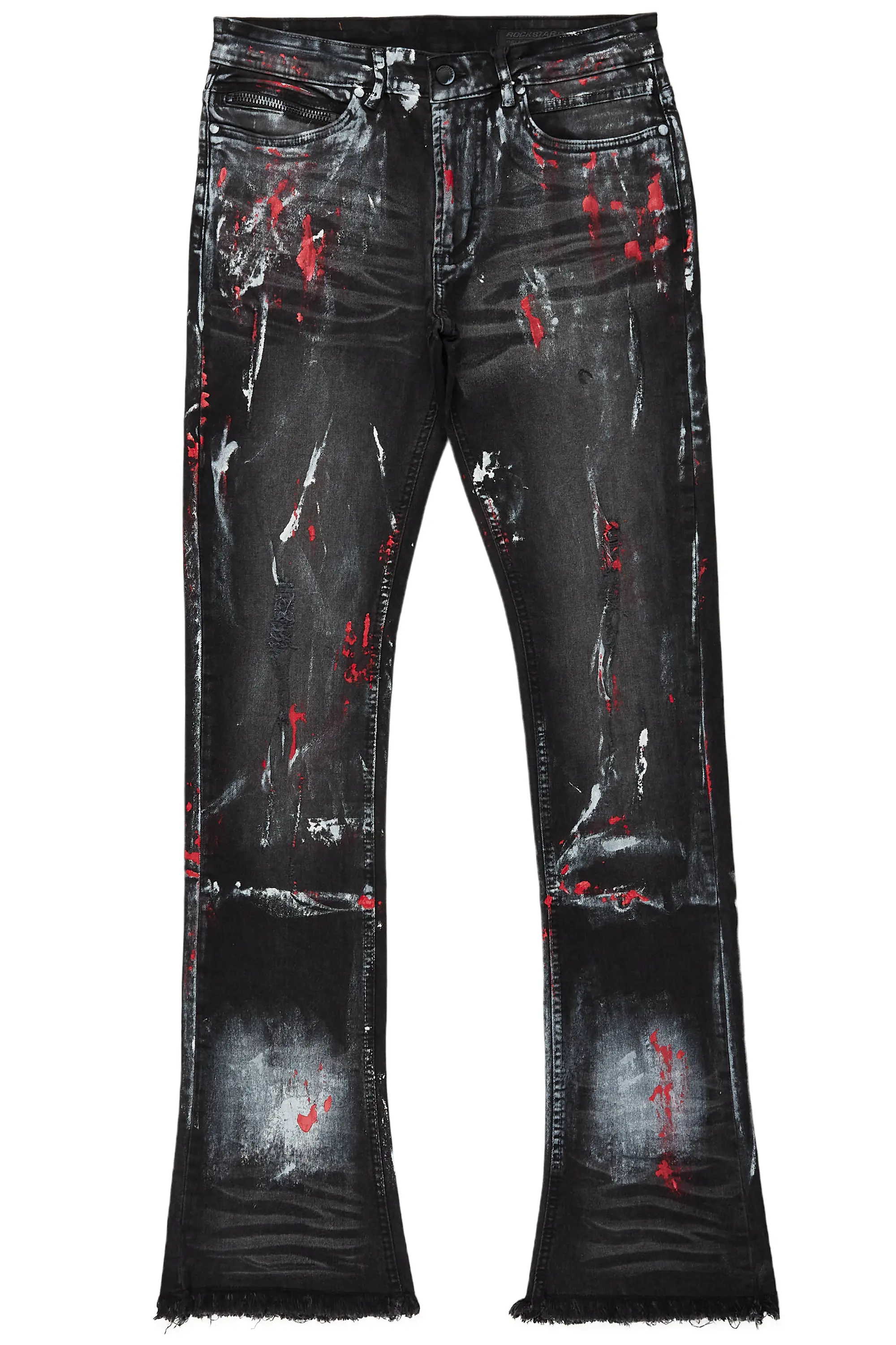 Mana Black Painter Stacked Flare Jean