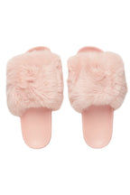 Tatyana Pink Fur Slides