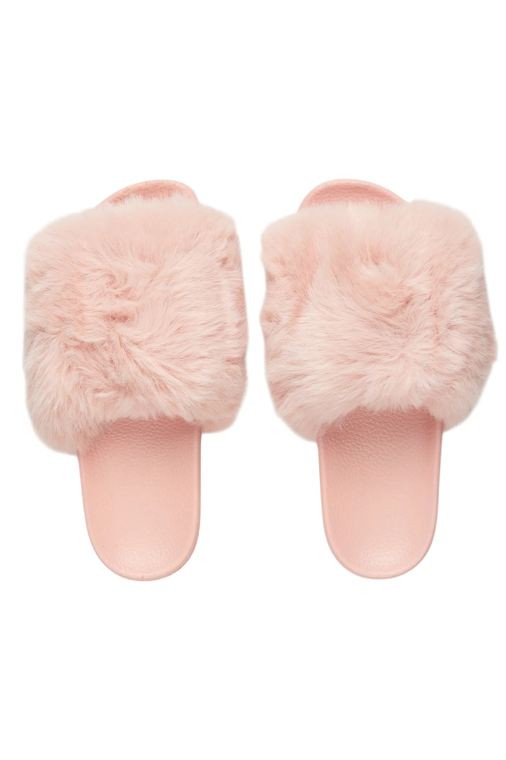 Tatyana Pink Fur Slides