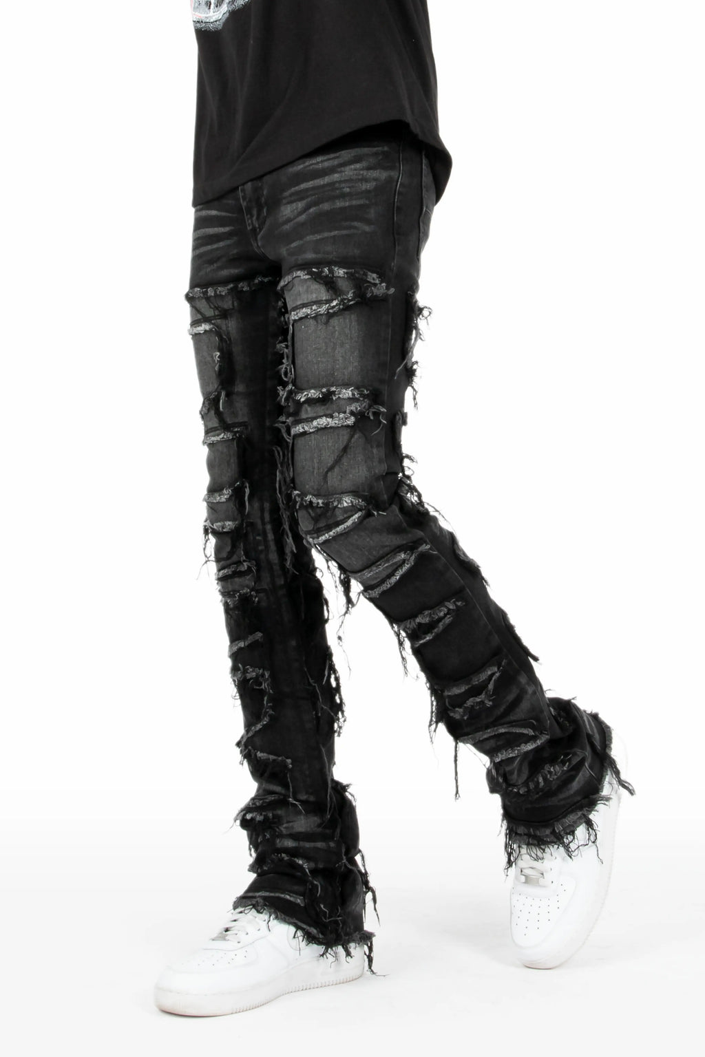 Shake Dark Grey Stacked Flare Jean