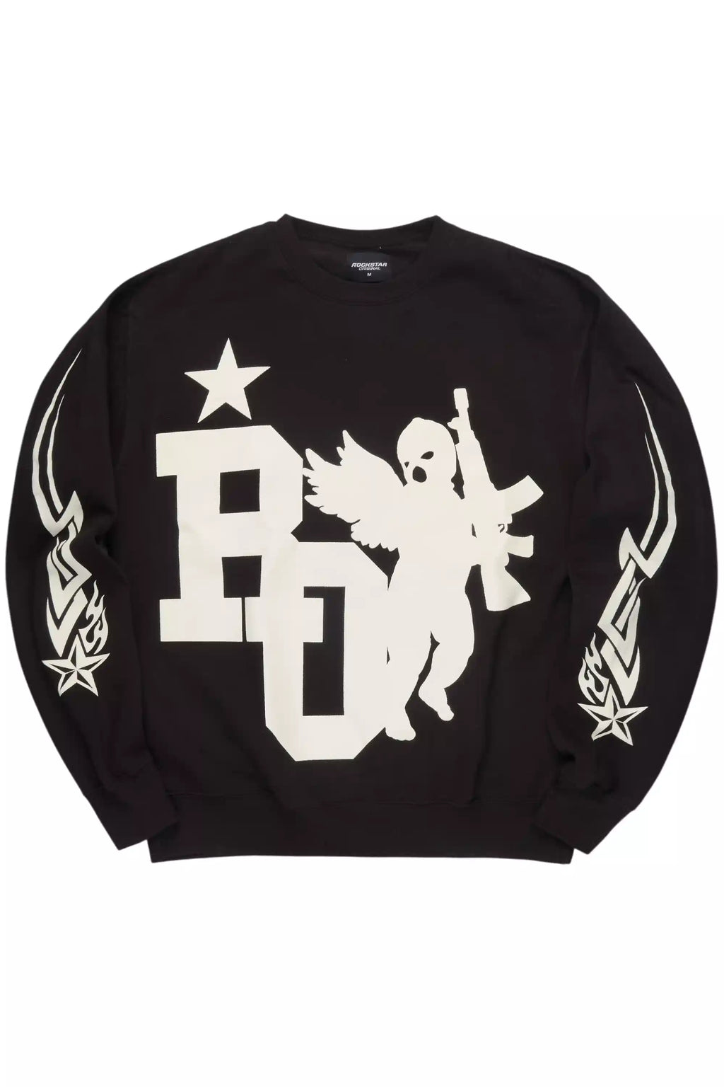 Pluton Black/Cream Graphic Crewneck Sweatshirt