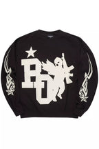 Pluton Black/Cream Graphic Crewneck Sweatshirt
