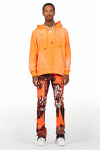 Baki Orange Distressed Hoodie