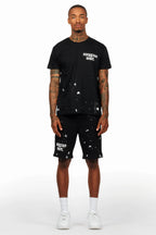 Raffer Black T-Shirt/Short Set
