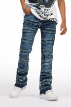 Boys Eli Blue Wash Flare Frayed Jean