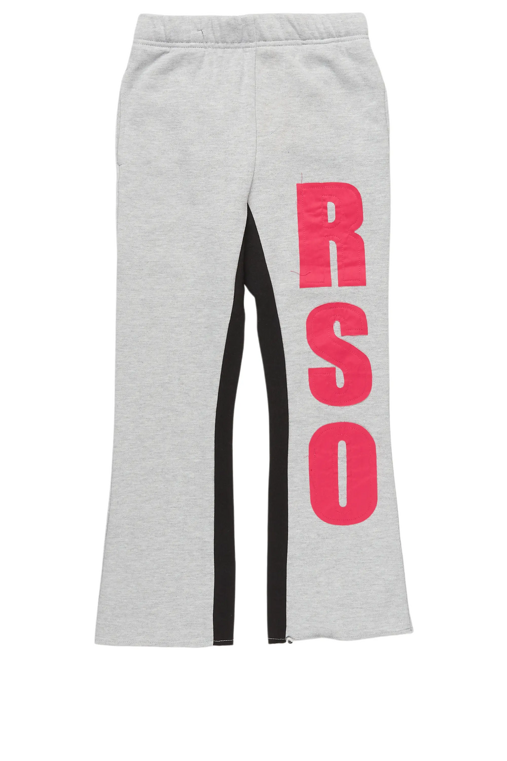 Girls Ukki Heather Grey Stacked Baggy Flare Pant