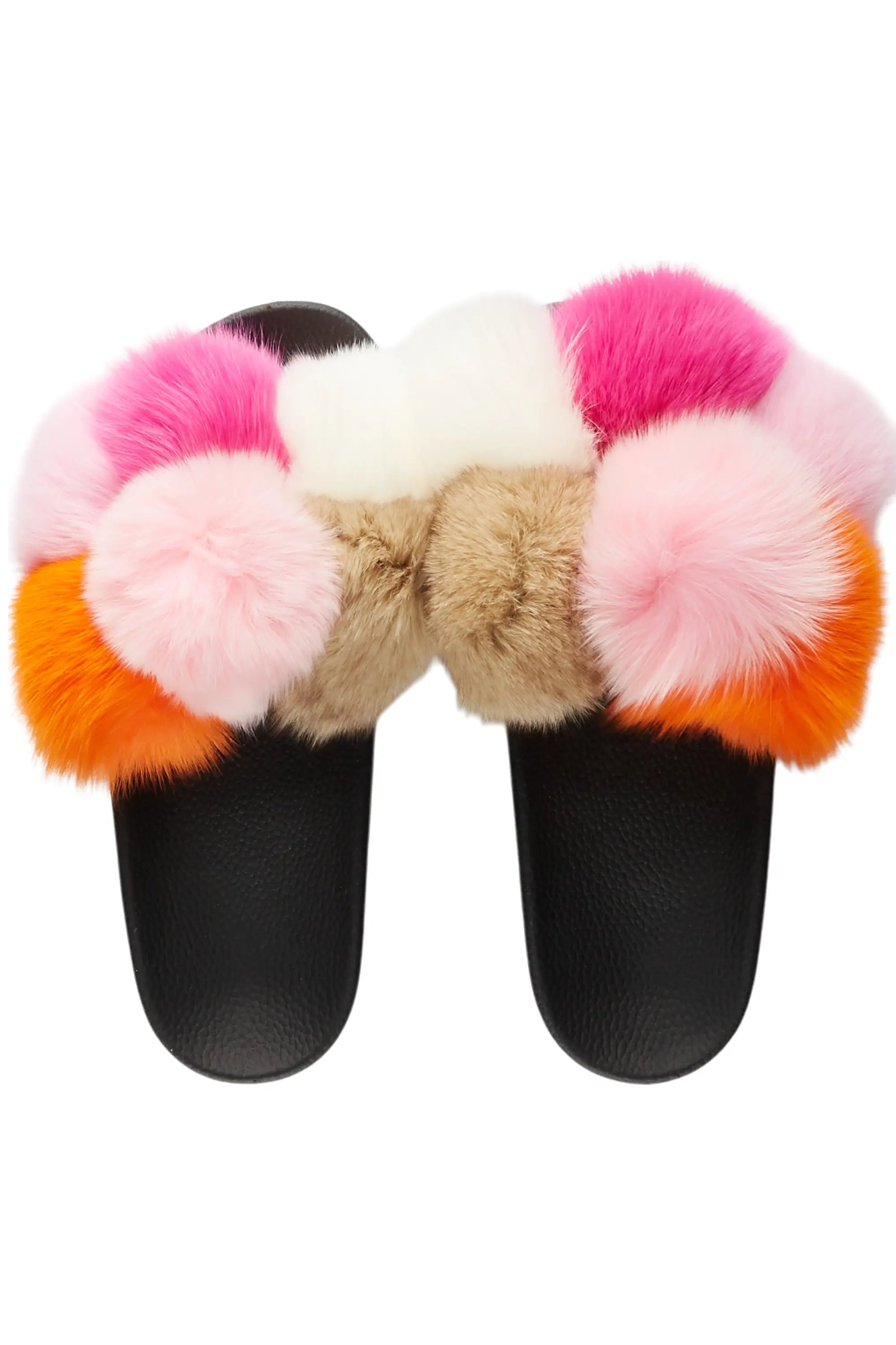 Avisa Pink Multi Fur Slides