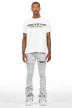 Connor Heather Grey T-Shirt/Stacked Flare Track Set