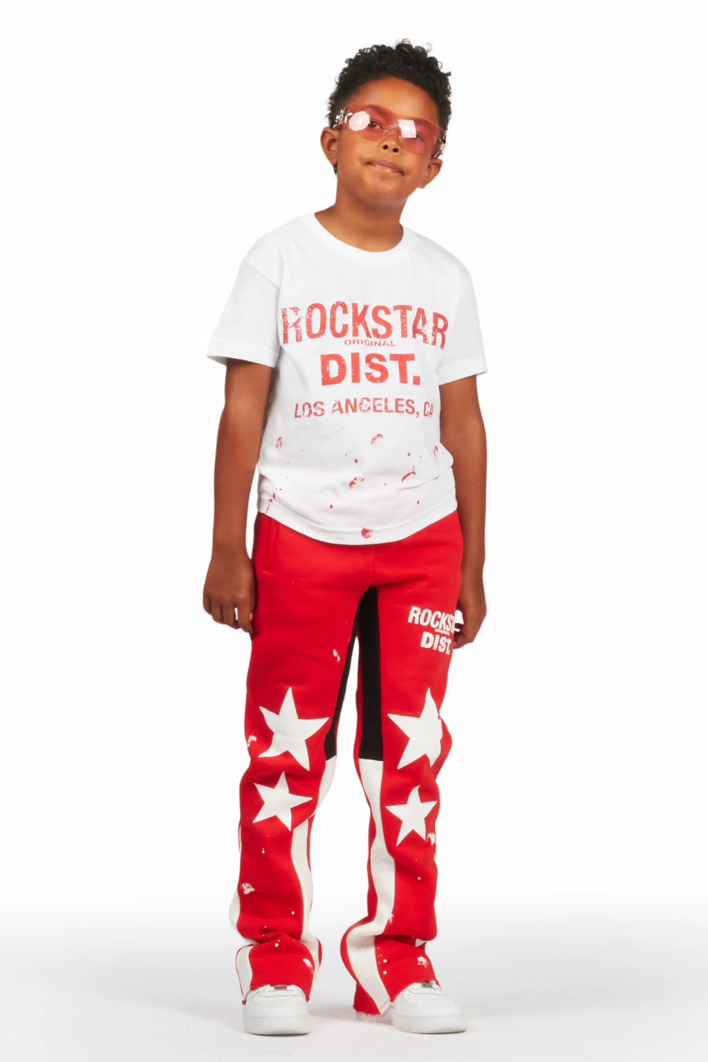 Boys Bowie Red/White T-Shirt Stacked Set