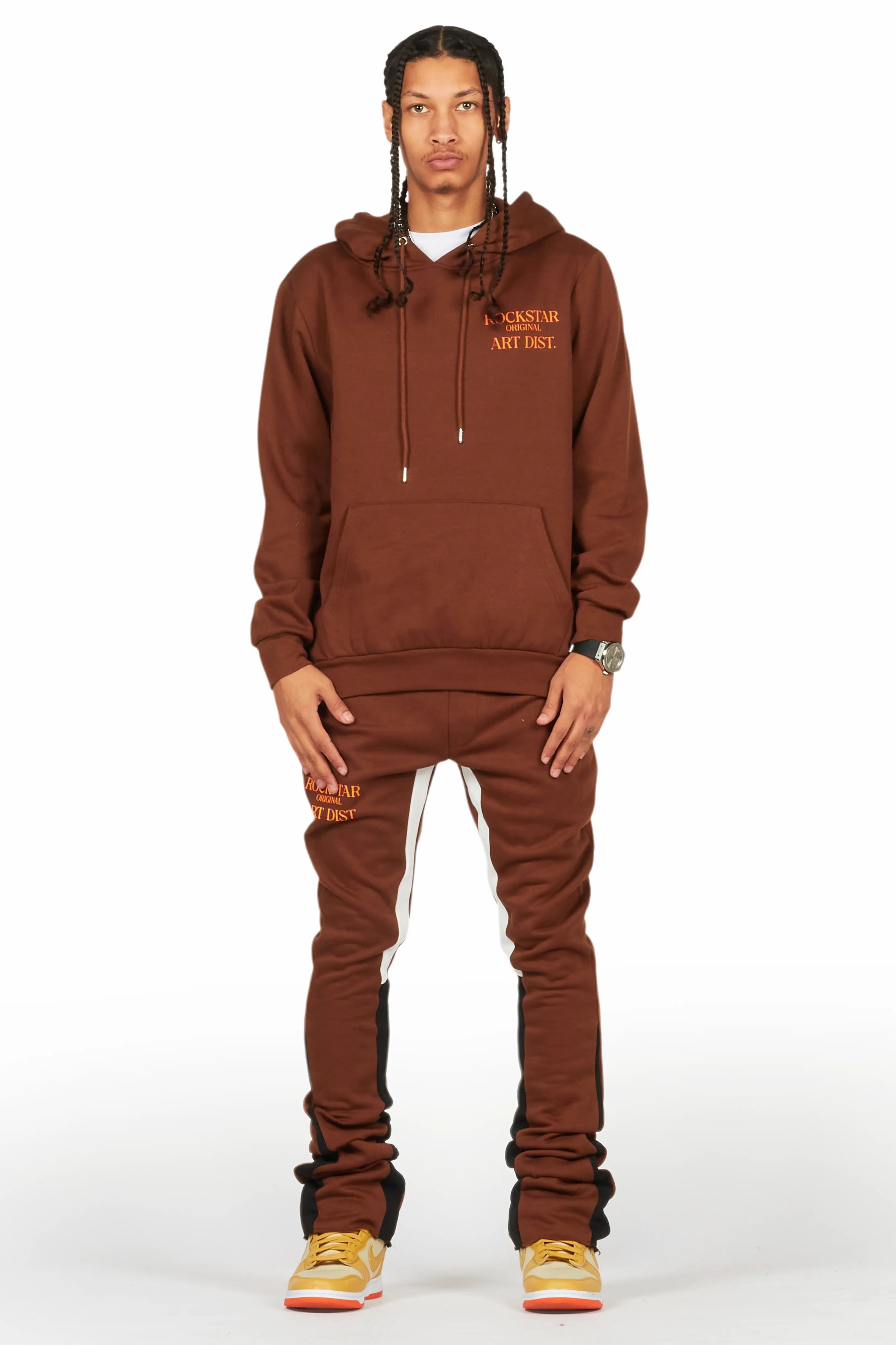 Briggs Brown Hoodie/Stacked Flare Track Set