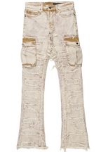 Slater Tan Stacked Flare Jean