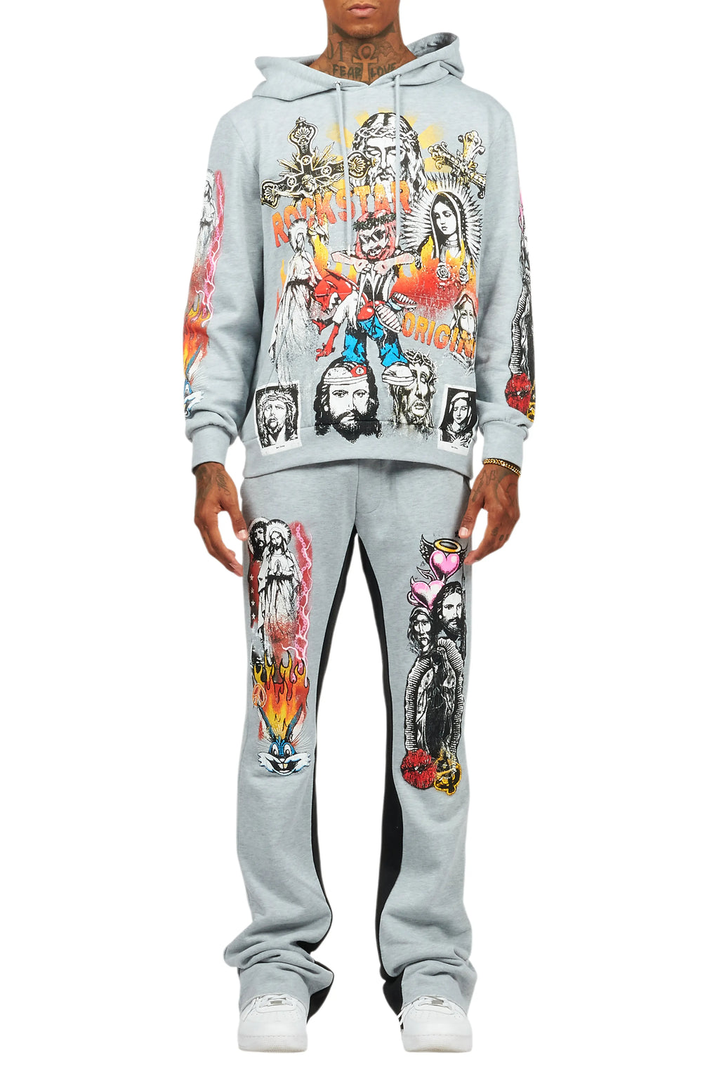 Santos Heather Grey Hoodie/Baggy Track Pant Set