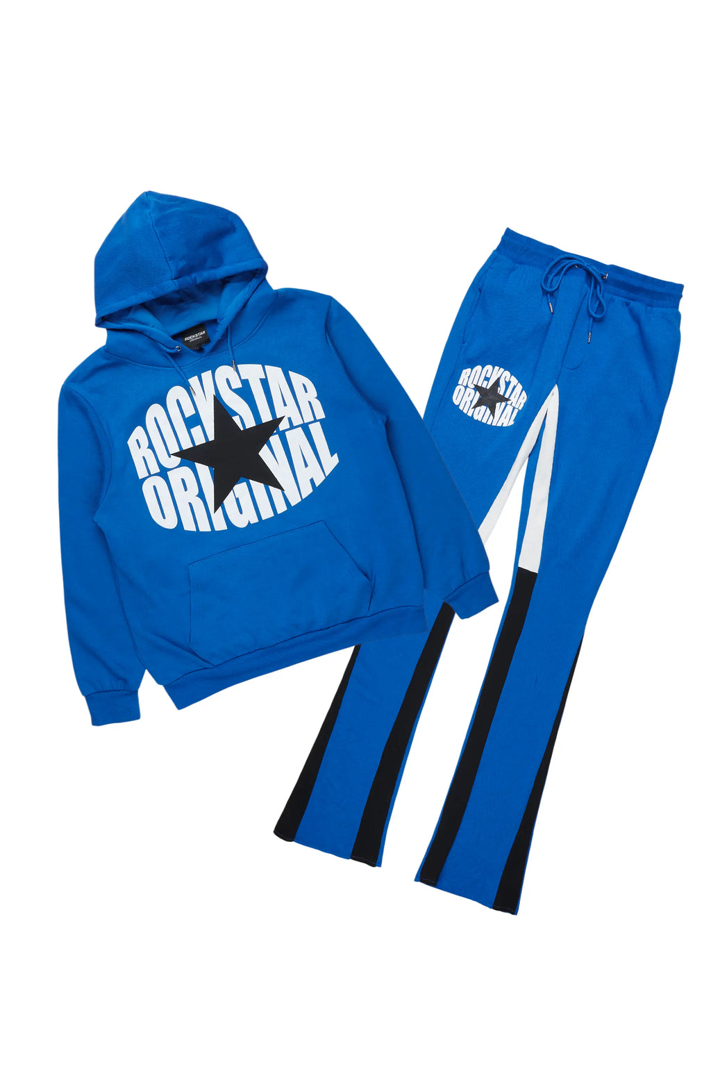 States Royal Blue Hoodie Stacked Flare Track Set