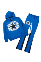 States Royal Blue Hoodie Stacked Flare Track Set