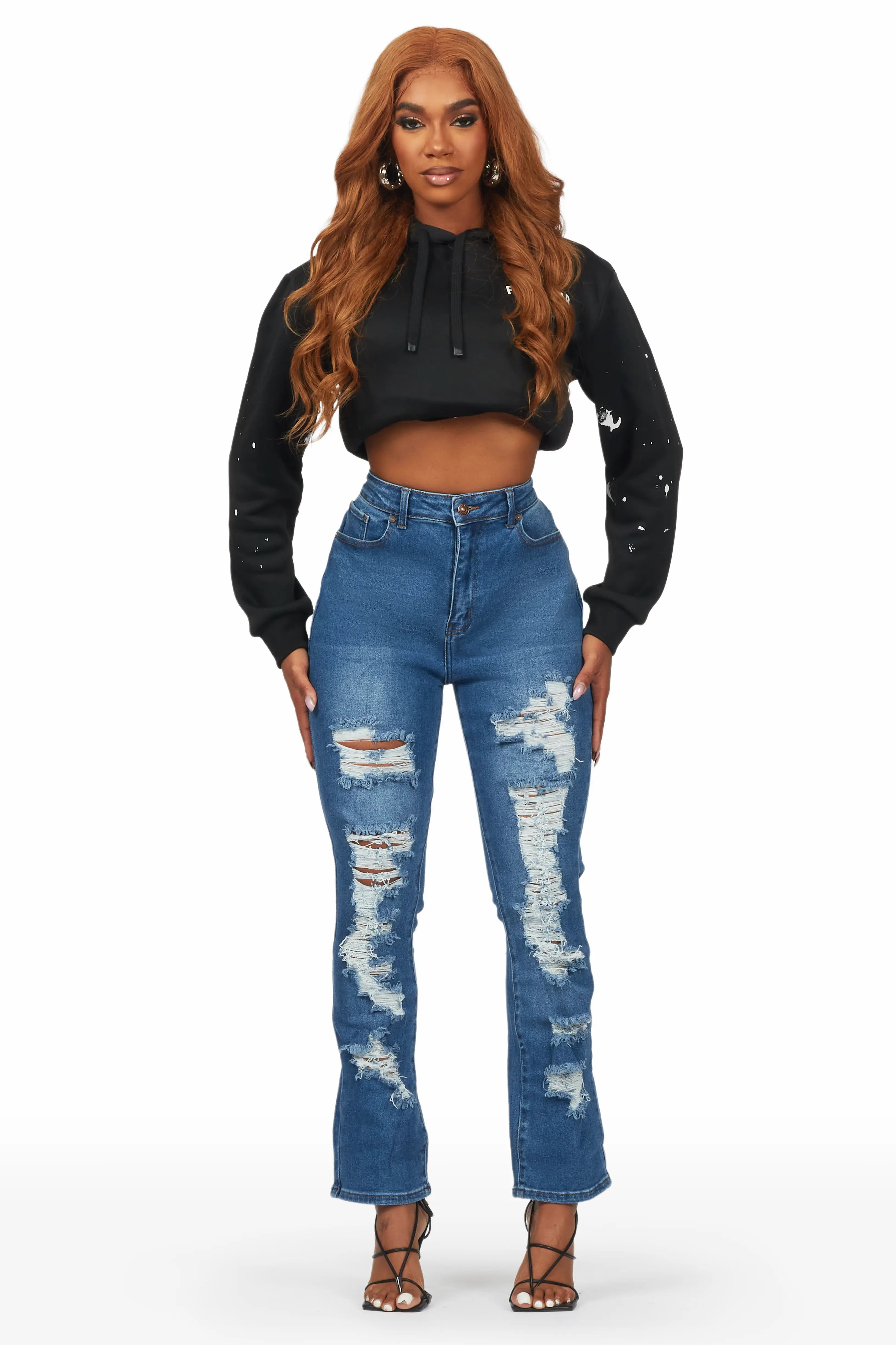 Kaydan Med. Wash Distressed Skinny Jean