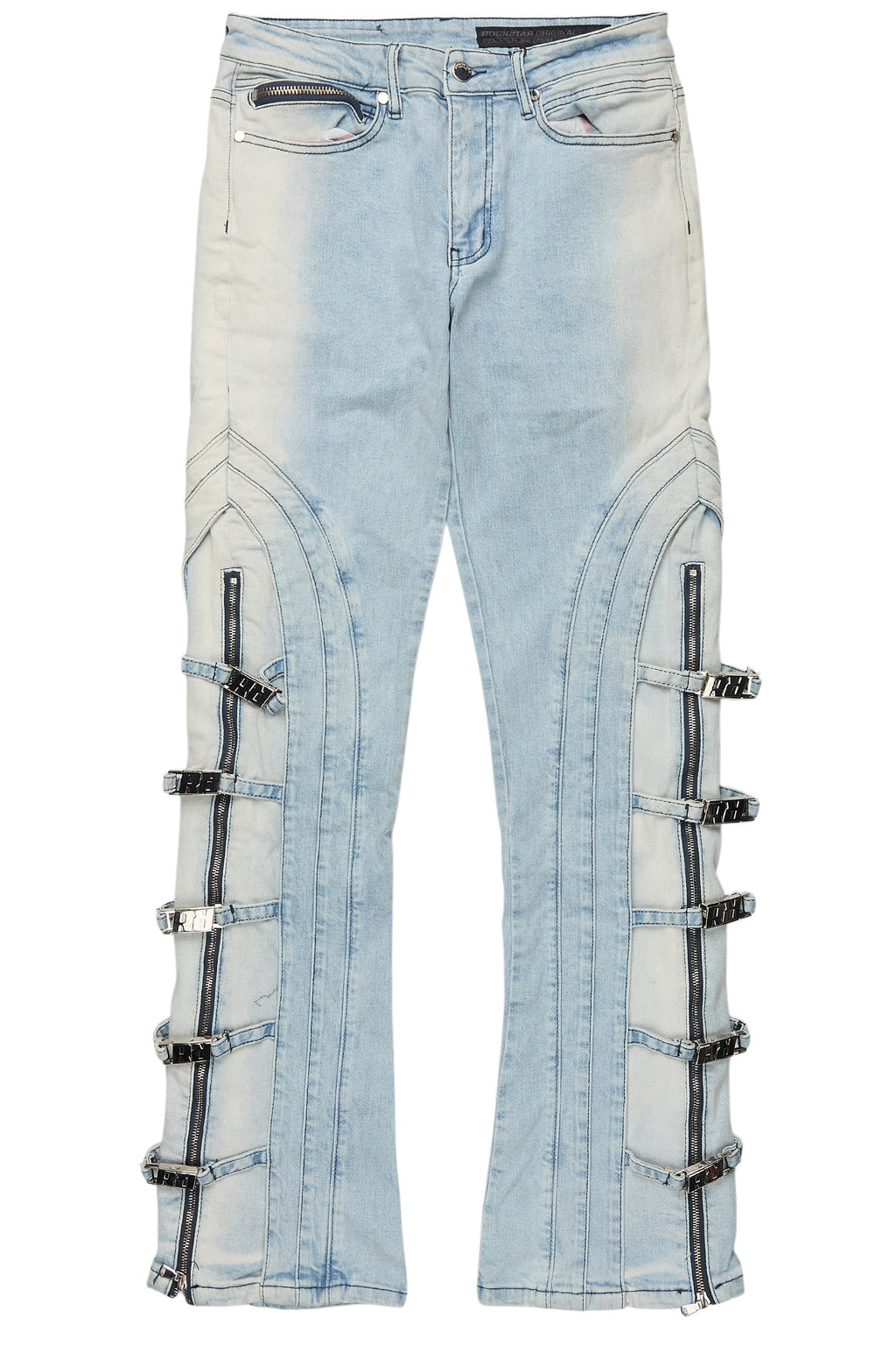 Attila Light Blue Stacked Flare Jean