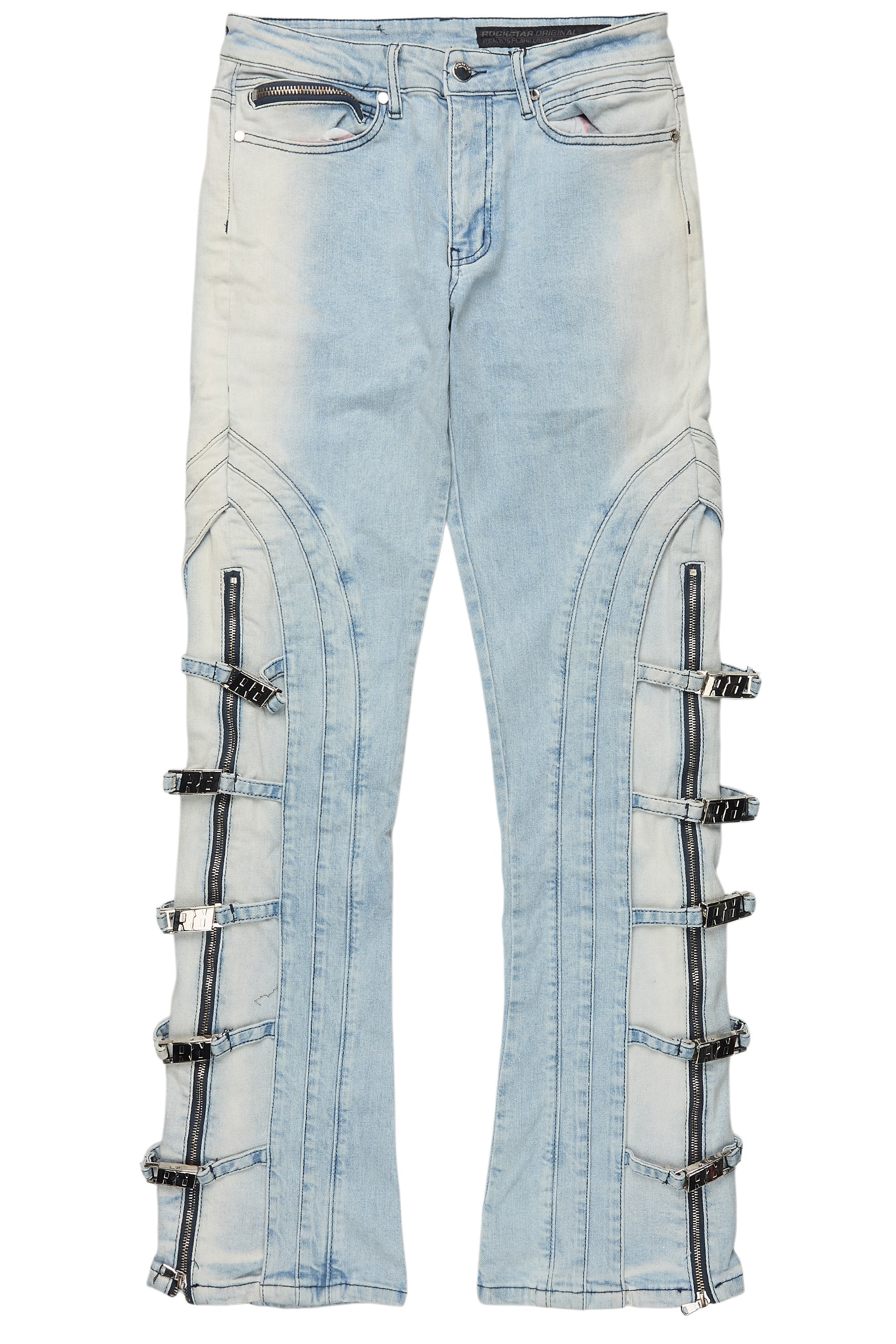 Attila Light Blue Stacked Flare Jean