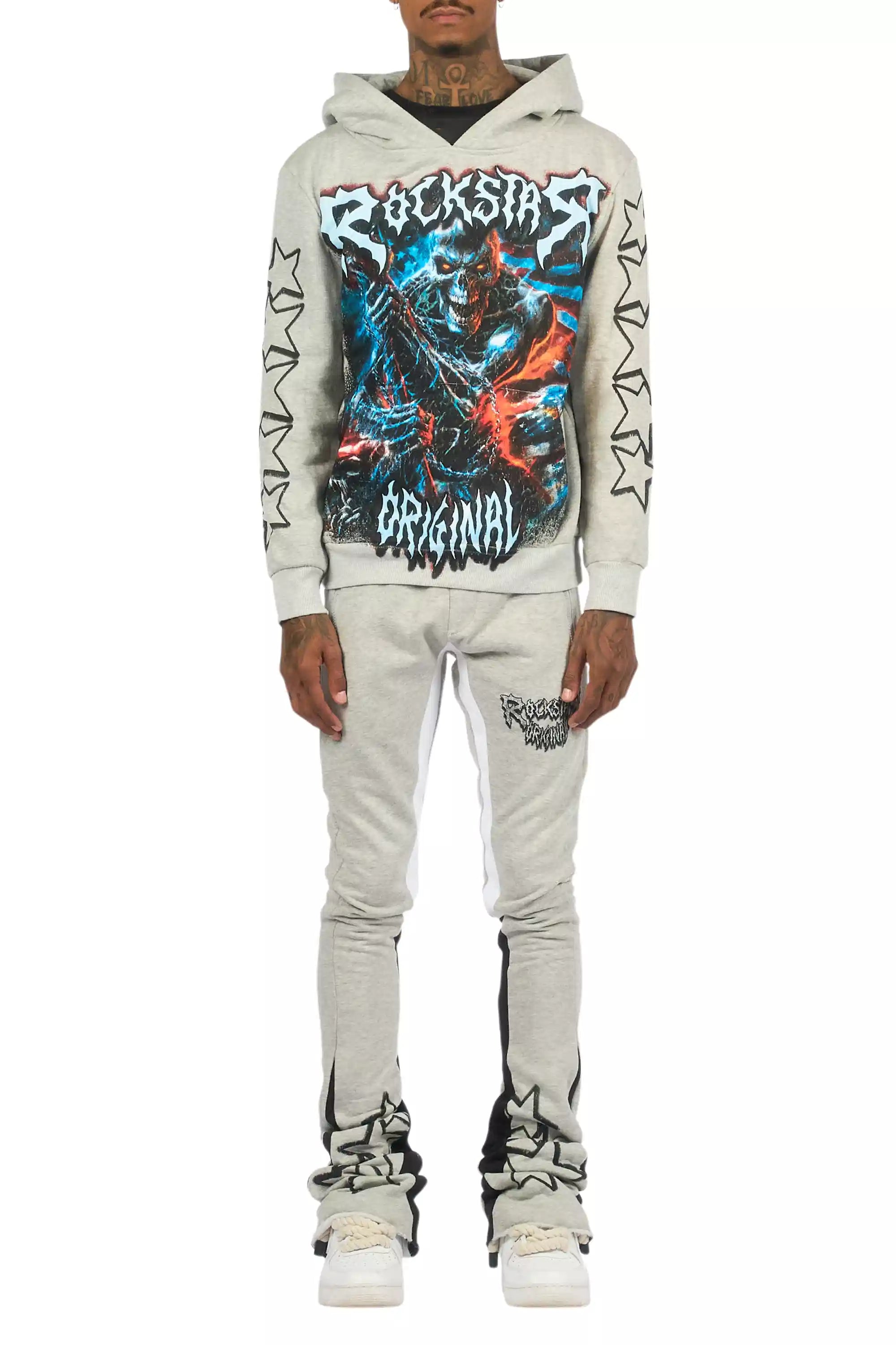 Krio Heather Grey/Black Hoodie/Super Stacked Track Set