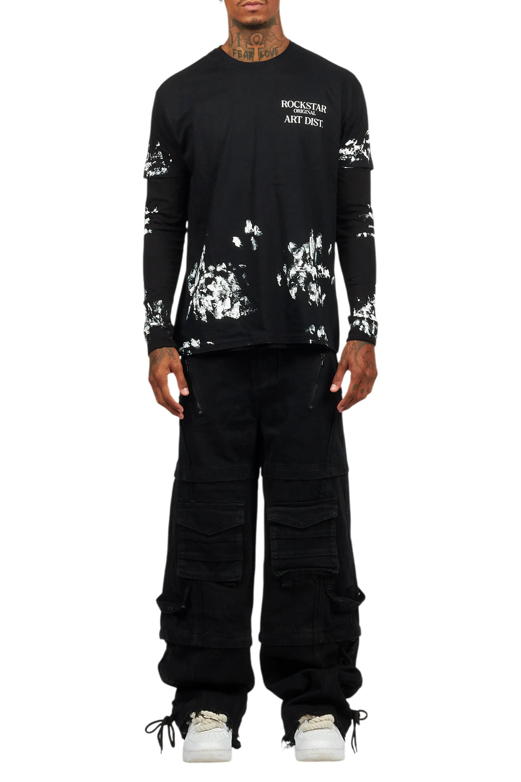 Three Maxi Jet Black Baggy Fit Jean