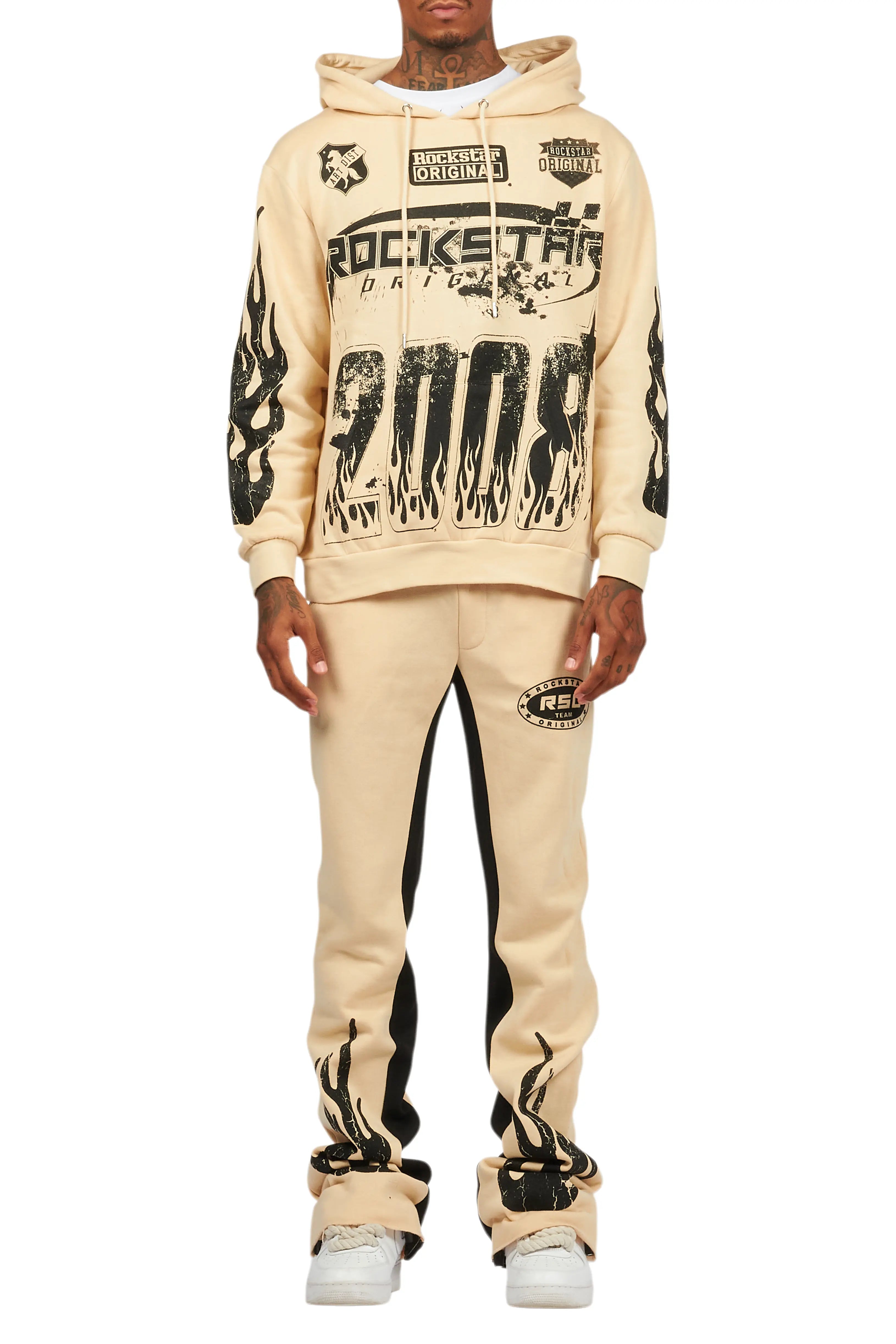 Amos Beige Hoodie/Baggy Track Pant Set