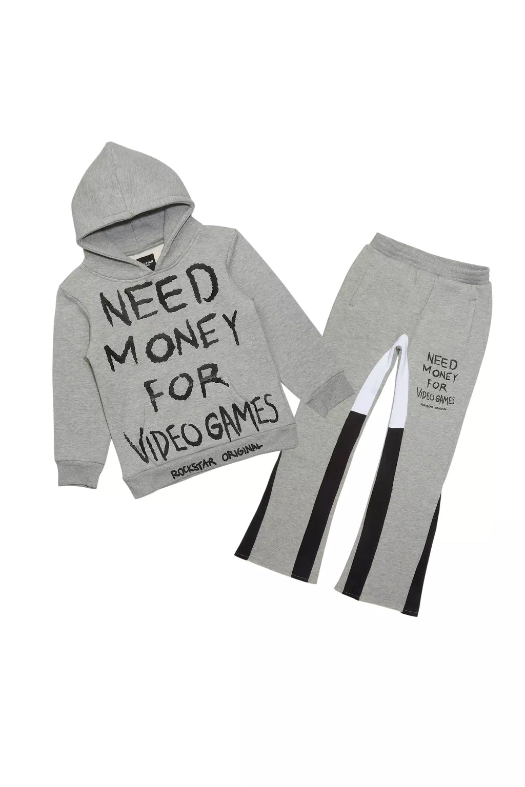 Boys M4 Video Games Grey/Black Stacked Flare Track Set