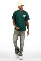 Glit Grey Rhinestone Stacked Flare Jean