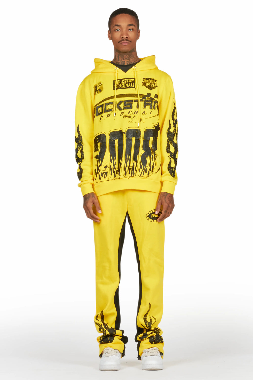 Amos Yellow Hoodie/Baggy Track Pant Set