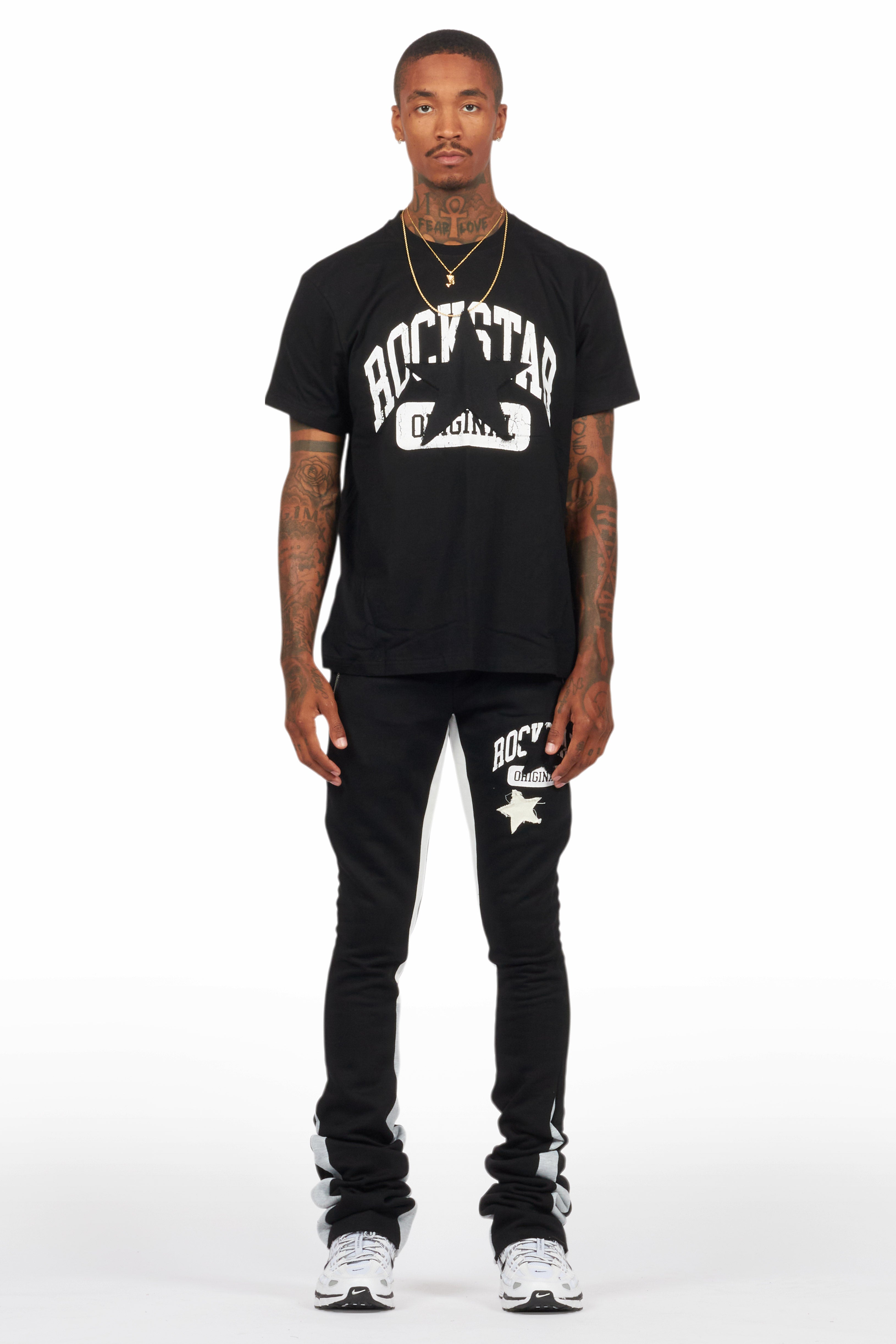 Mallor Black T-Shirt/Stacked Track Set