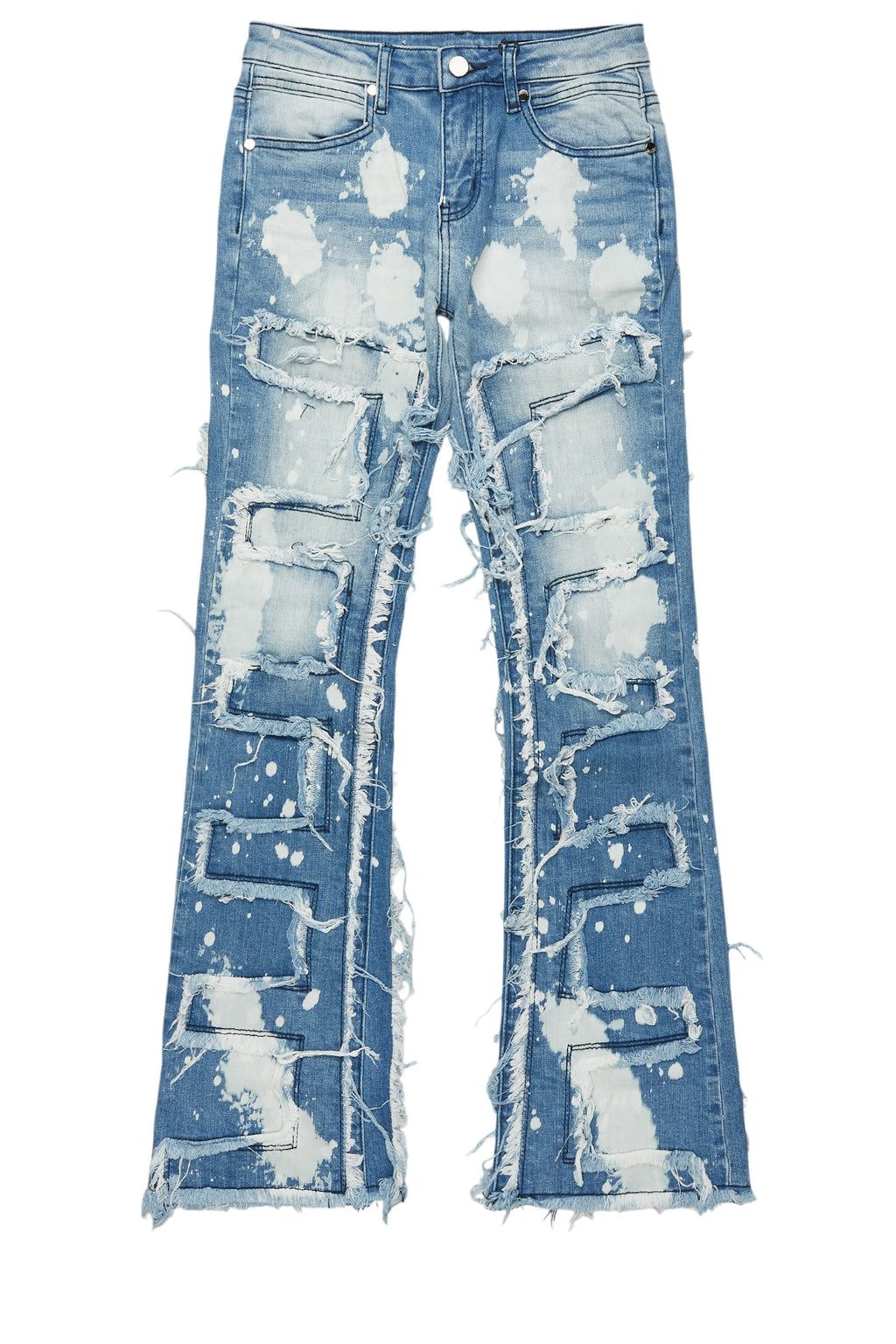 Boys Laban Light Blue Bleach Slim Stacked Flare Jean