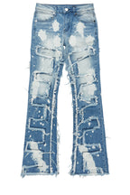 Boys Laban Light Blue Bleach Slim Stacked Flare Jean
