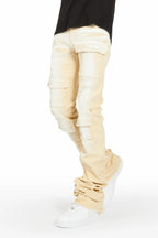 Grant Beige Super Stacked Flare Jean