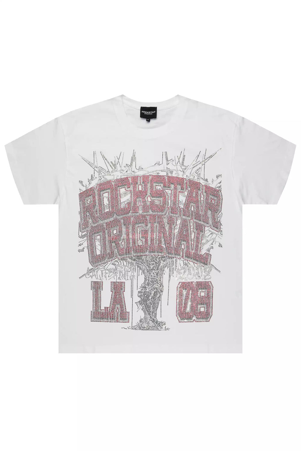 Oryn White Graphic Rhinestone T-Shirt