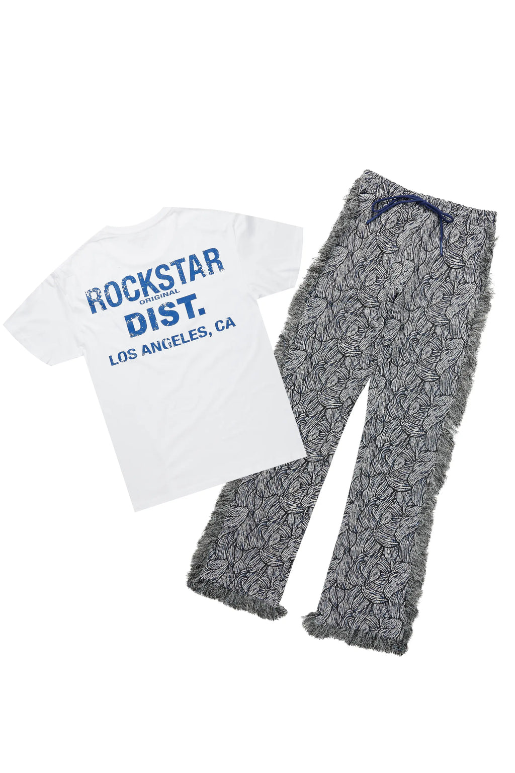 Lorika White/Navy T-Shirt & Pant Set
