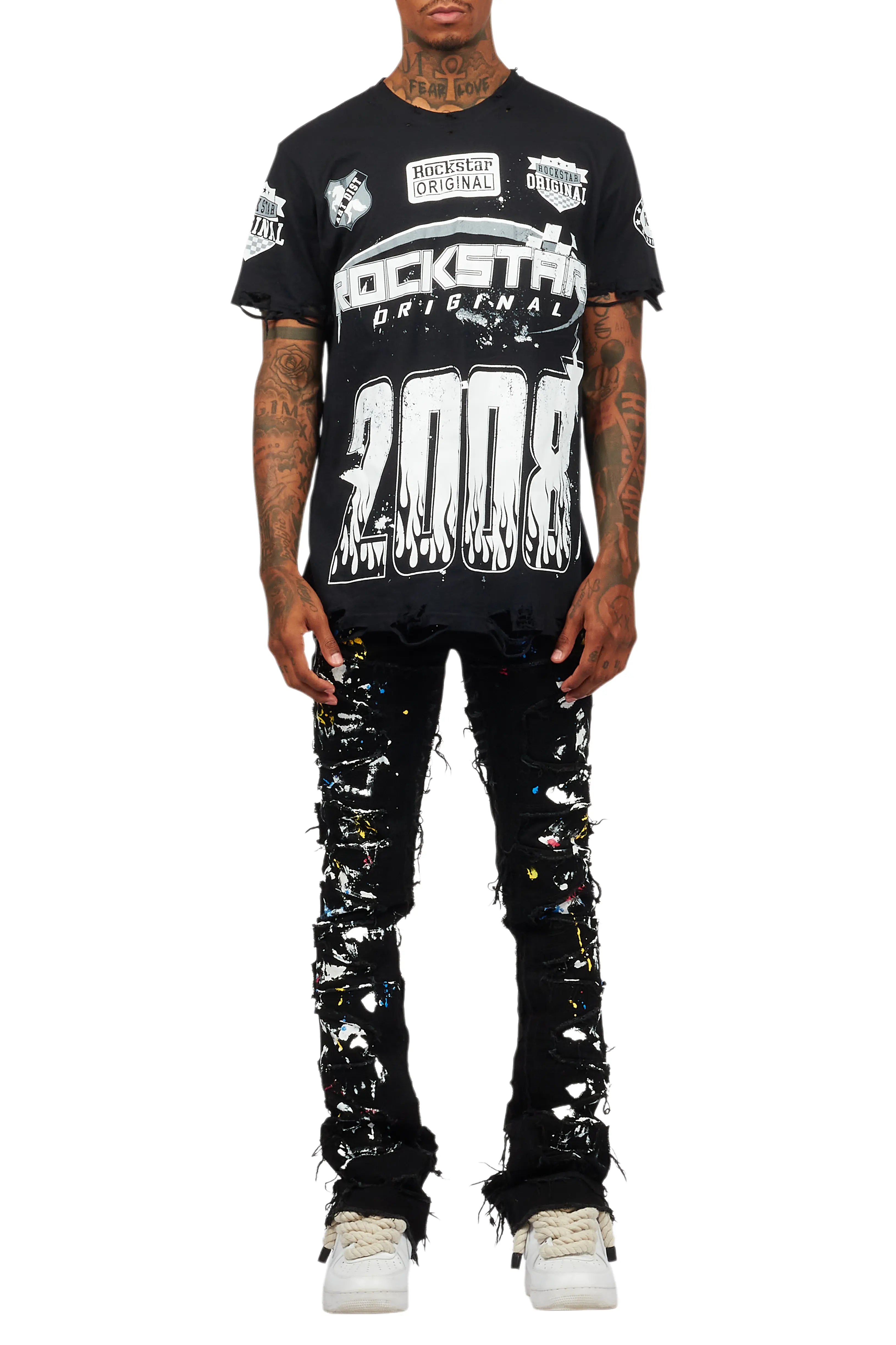 Amos Black Graphic T-Shirt