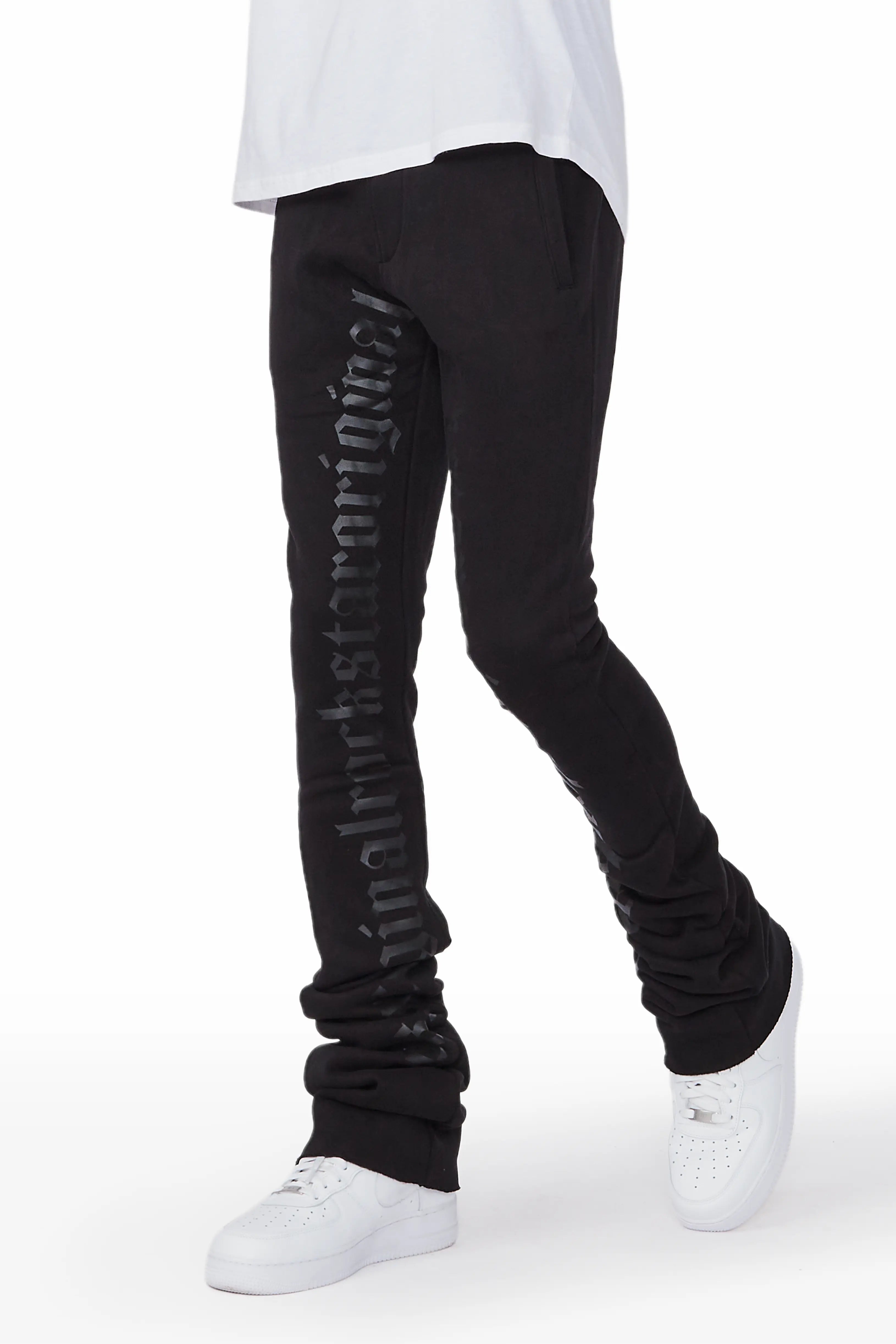 Callie Black Super Stacked Pants