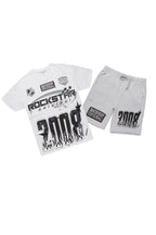 Amos White/Grey Graphic T-Shirt Short Set