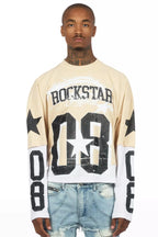 Allstar Beige/Black Boxy Crop Double Layer Tee