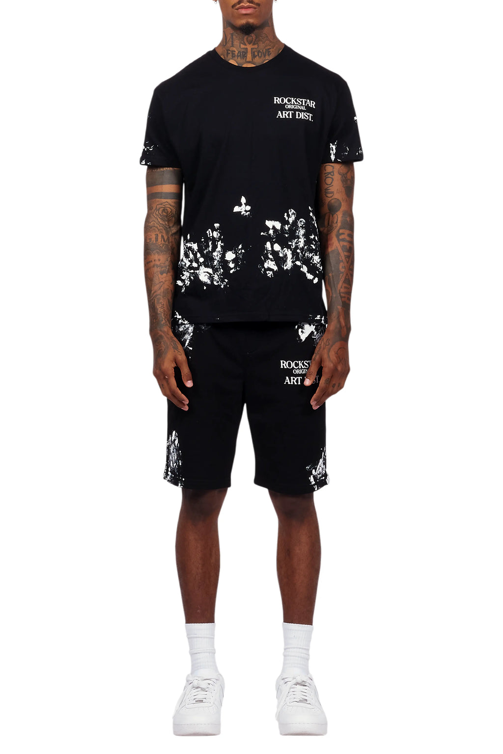 Filip Black Graphic T-Shirt Short Set
