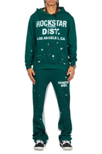 Scottie Green/White Hoodie/Baggy Track Pant Set