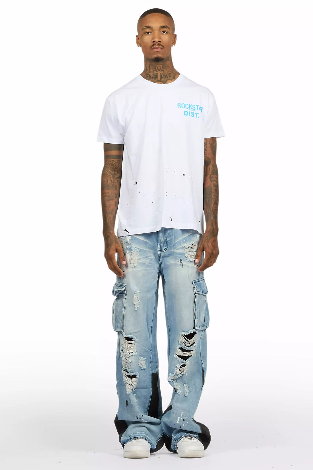 Lake White/Blue T-Shirt/Baggy Fit Jean Set