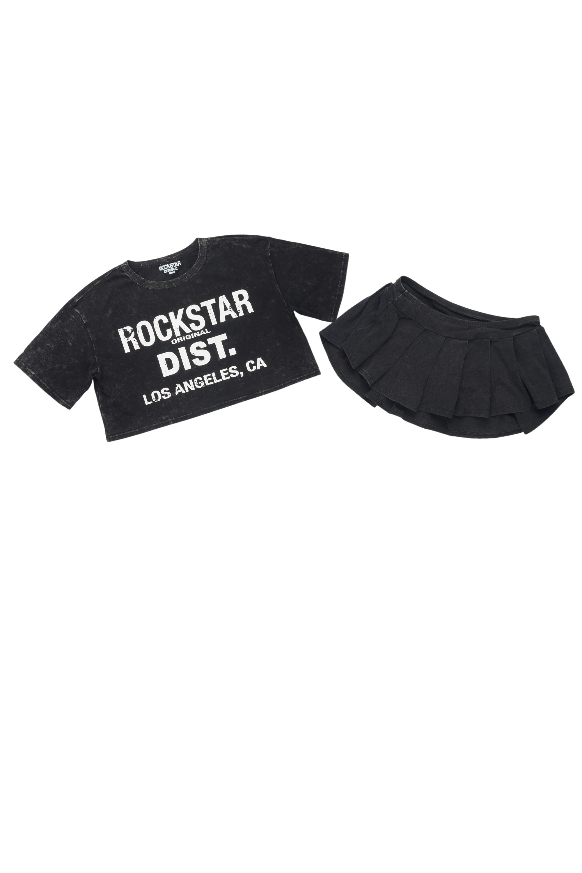 Tania Black Skirt Set