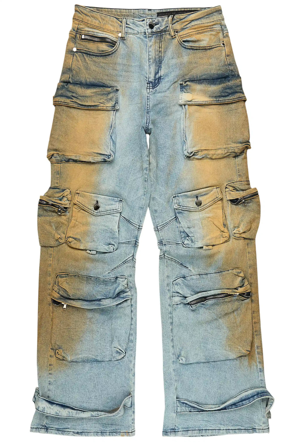 Mahesh Dirty Blue Baggy Cargo Jean