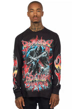 Syn Black/Red Long Sleeve Graphic T-Shirt