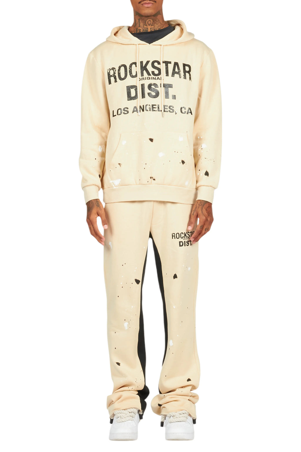 Scottie Beige Hoodie Relaxed Stacked Track Set