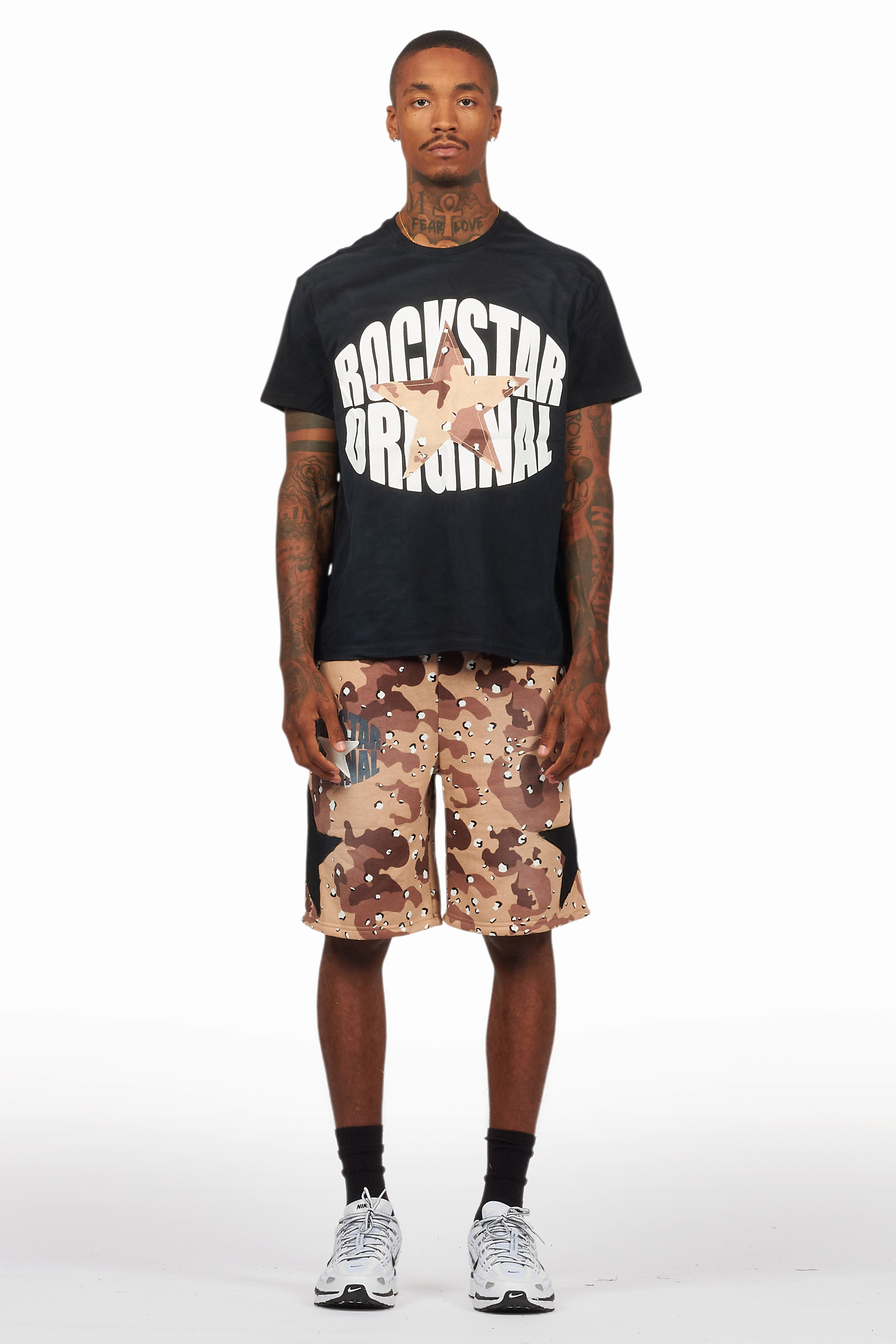 Sarge Vintage Black/Desert Camo T-Shirt/Short Set