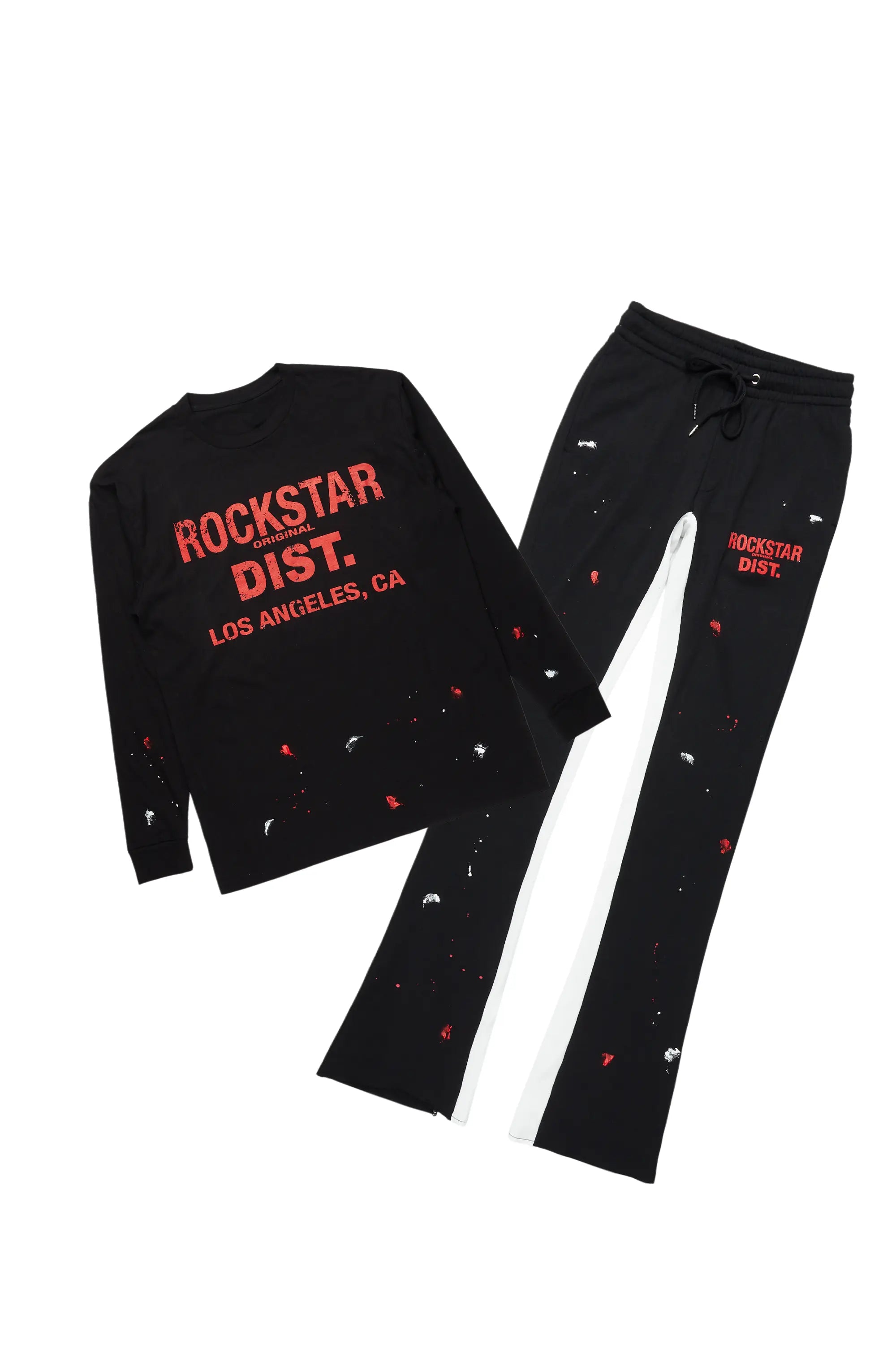 Scottie Black/Red Long Sleeve T-Shirt/Baggy Pant Set
